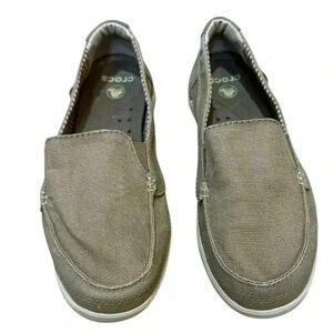 CROCS Women's Walu Canvas
Comfort Loafers Boat Shoes Slip On Size 7 Tan